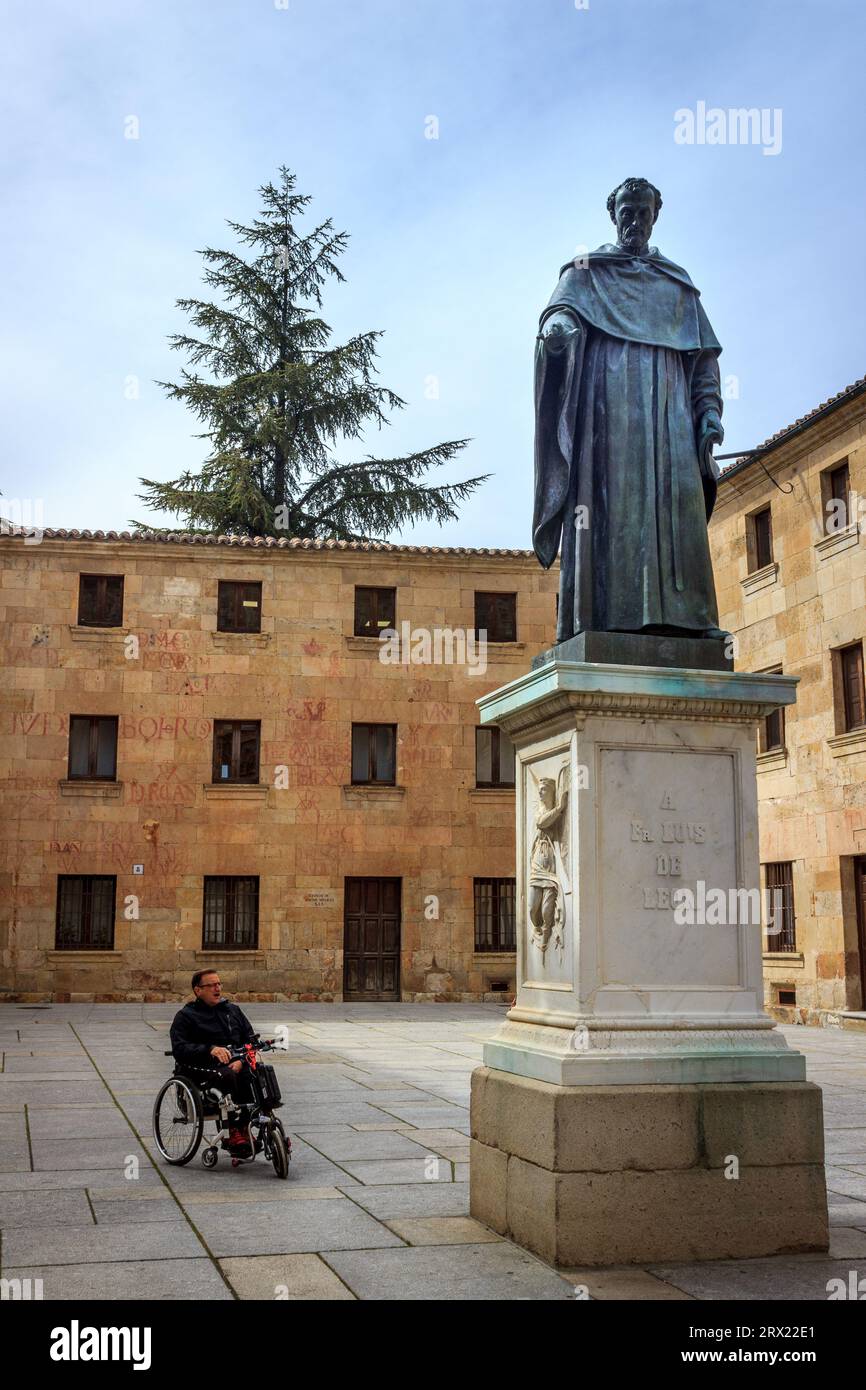 Statua di Fray Luis de Leon, Salamanca Foto Stock