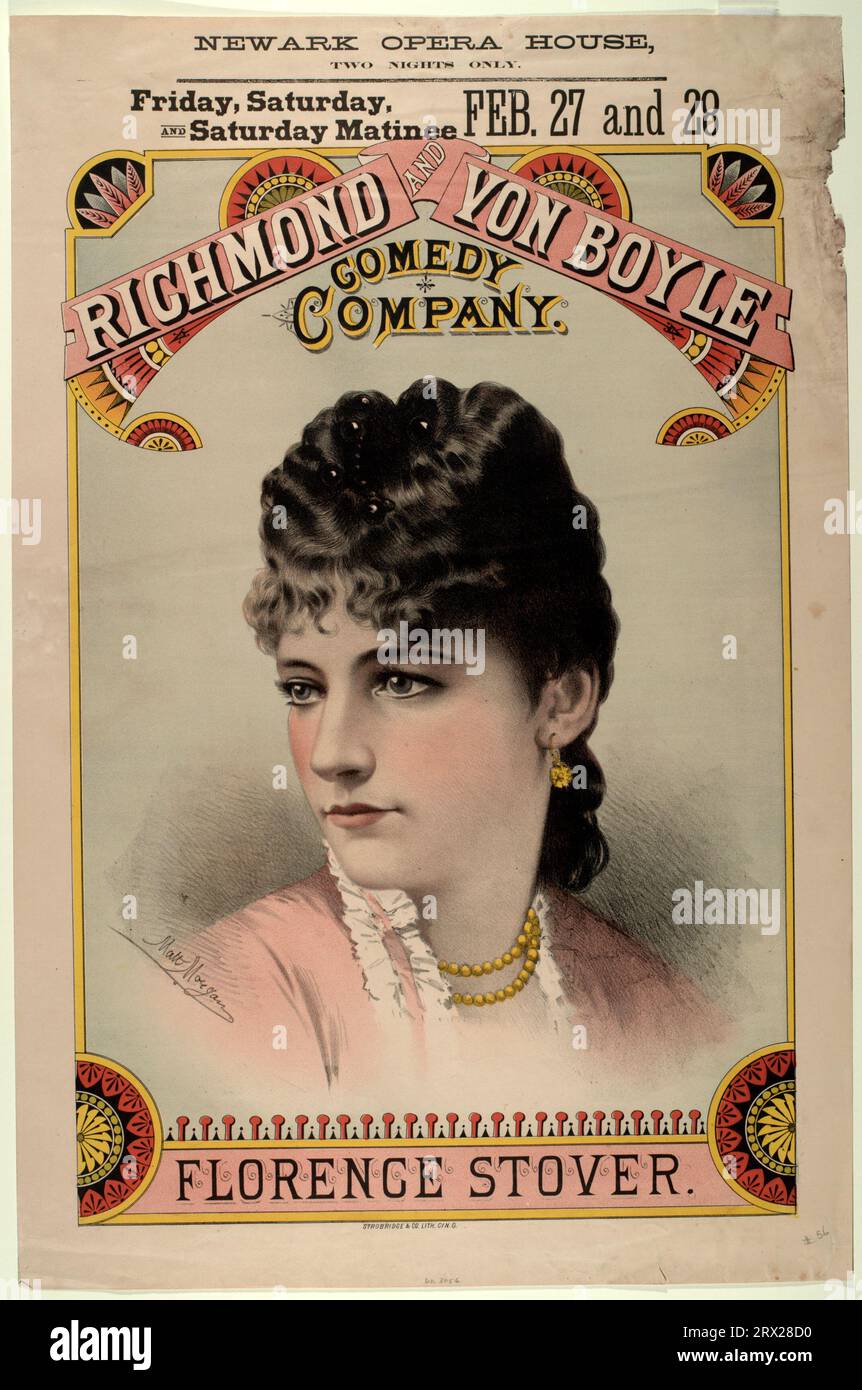 Chromolithograph, 'Richmond and Von Boyle Comedy Company: Florence Stover'. DL*60.3056. Peters Prints Collection. Foto Stock