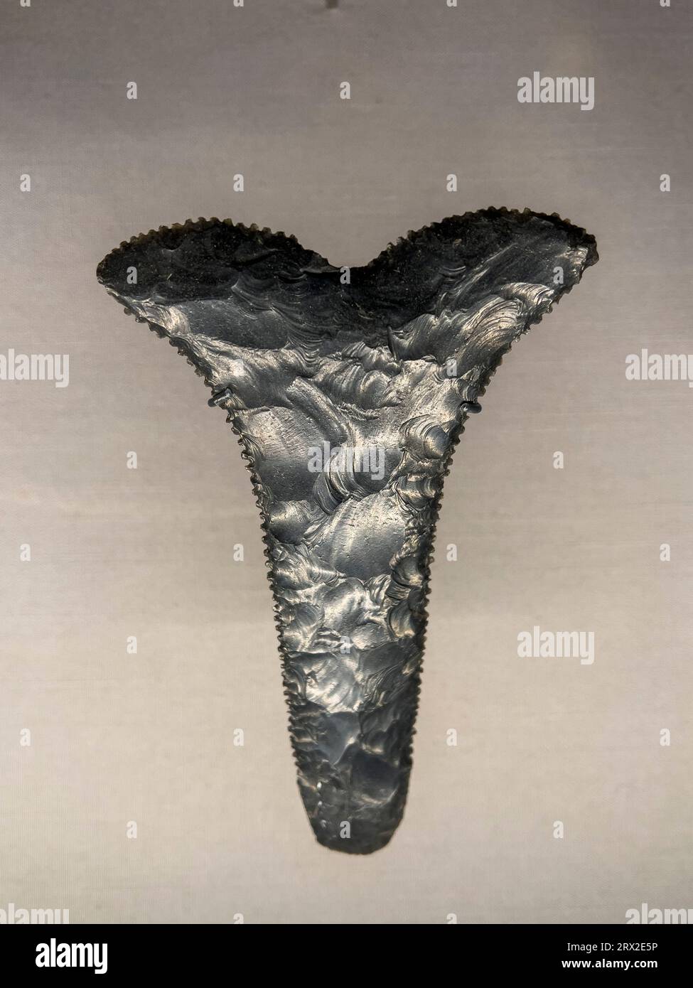 Coltello ossidiano in mostra al Museo Egizio, il Cairo, l'Egitto, il Nord Africa, l'Africa Foto Stock