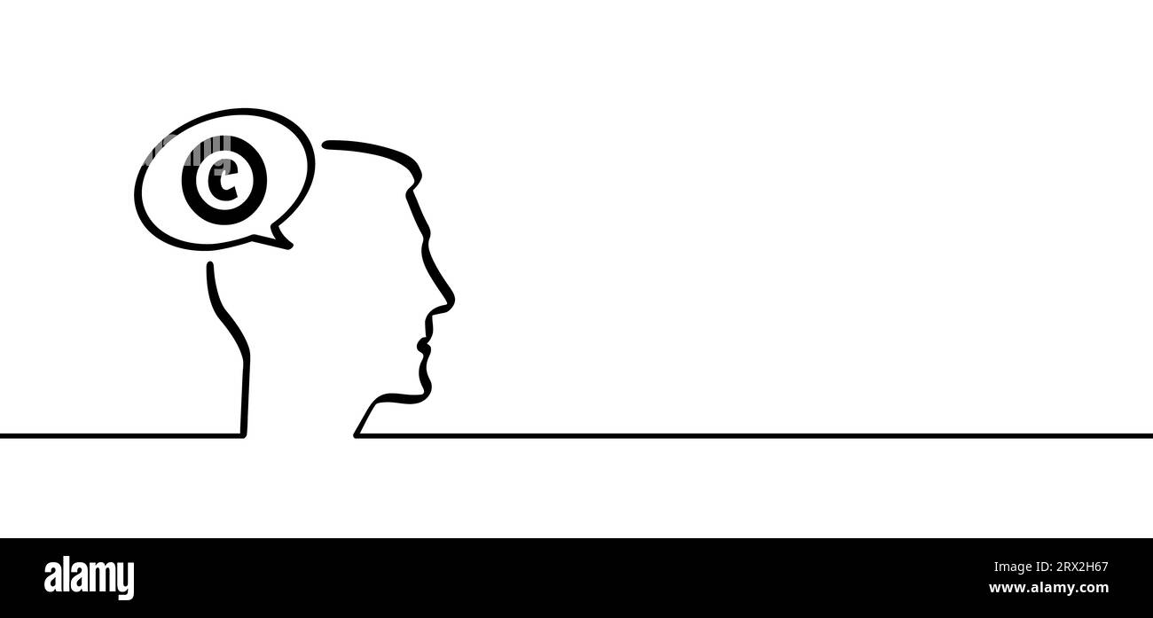 Copyright del cartone animato o lettera C e lucchetto. diritto di prima pubblicazione. Copia simbolo di destra. giornata mondiale del copyright. concetto di istruzione o formazione giuridica. Foto Stock