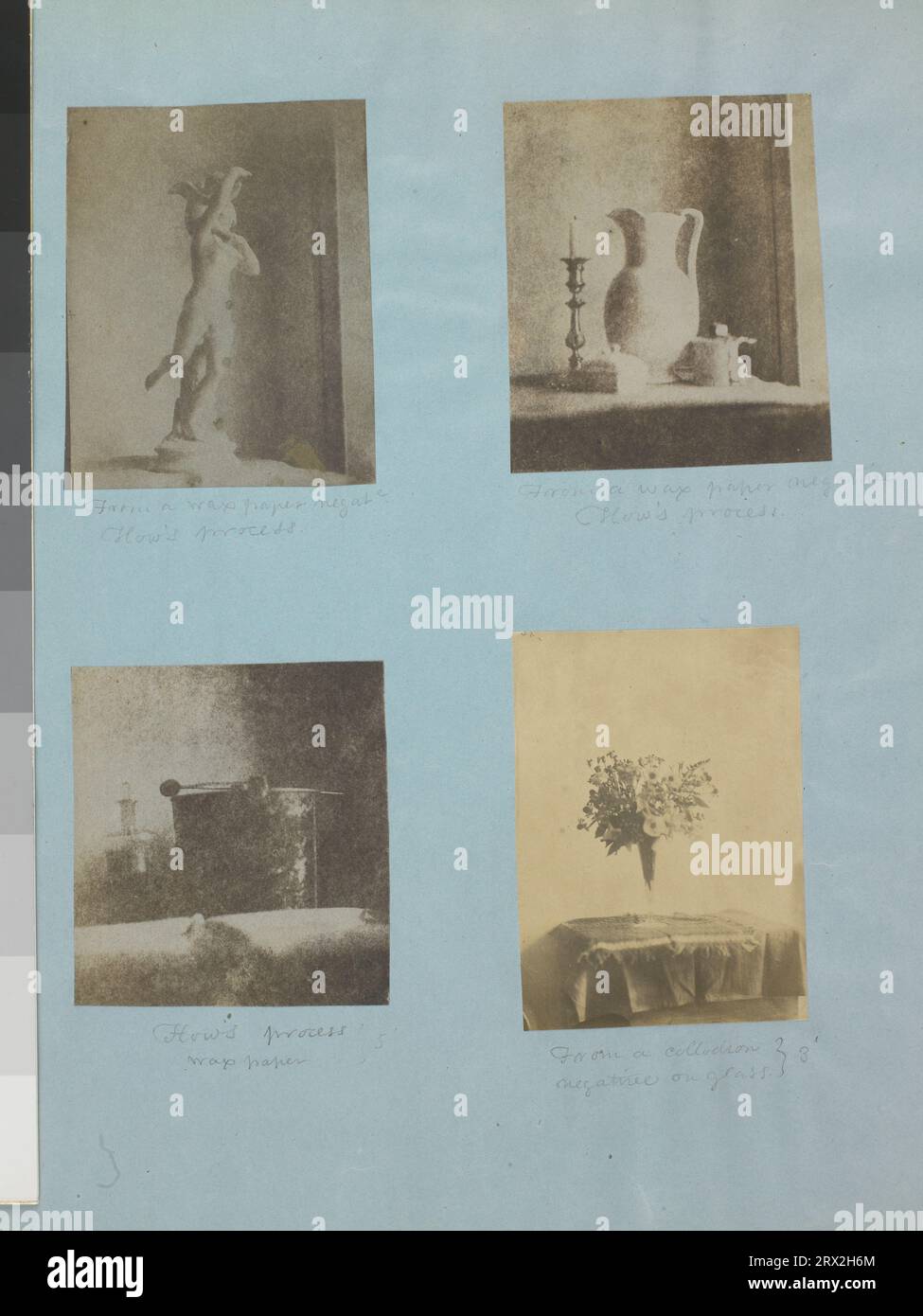 Stampe. Tiziano Ramsay Peale, anni '1850, immagini montate di nature morte, di una figura scultorea, di una brocca e candelabro, di un secchio e di un vaso di fiori. Peale album. PG*66.21.03, PG*66.21.04, PG*66.21.05, PG*66.21.06. Foto Stock