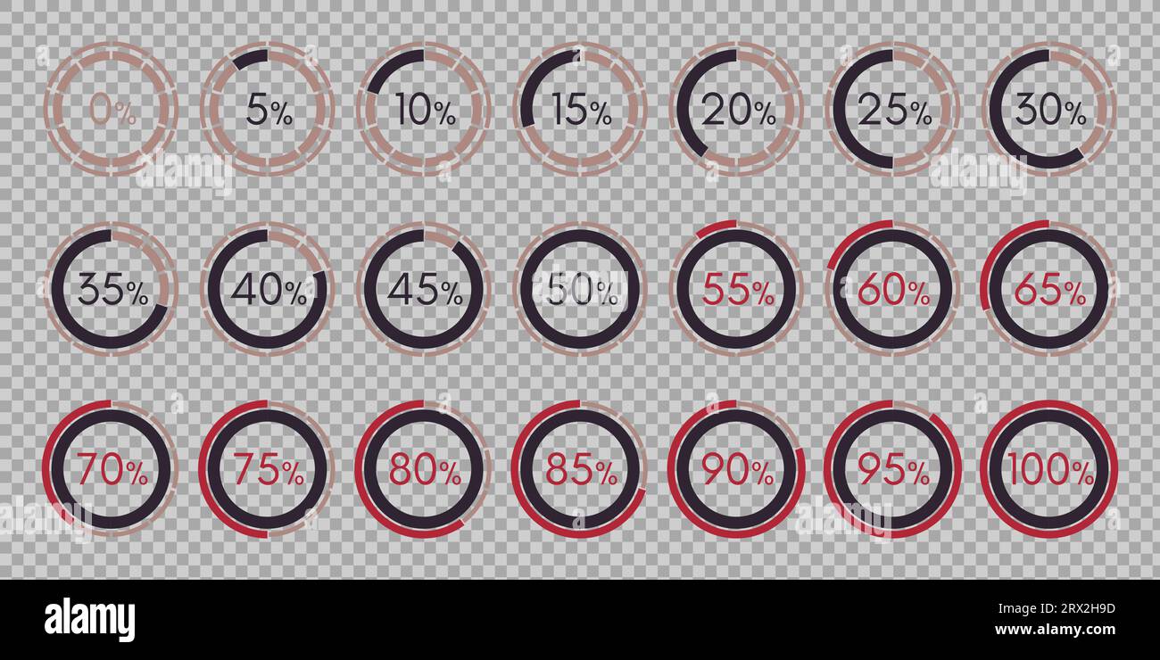 Imposta la raccolta digitale di grafici infografici isolati su sfondo trasparente illustrazione vettoriale. 0 5 10 15 20 25 30 35 40 45 50 55 60 65 70 75 80 Illustrazione Vettoriale