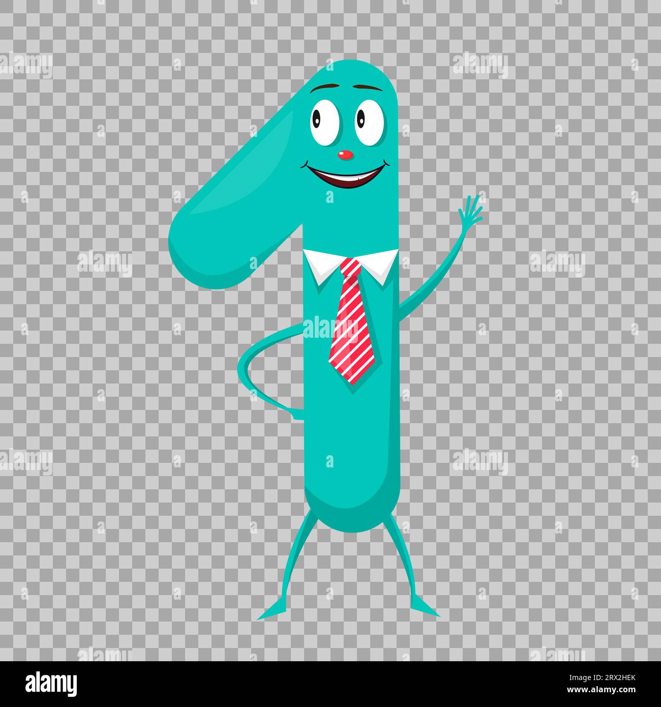 Una simpatica figura colorata sotto forma di personaggi cartoni animati per bambini isolati. Primo vettore Illustrazione simbolo matematico per bambini, sorridendo ti Illustrazione Vettoriale