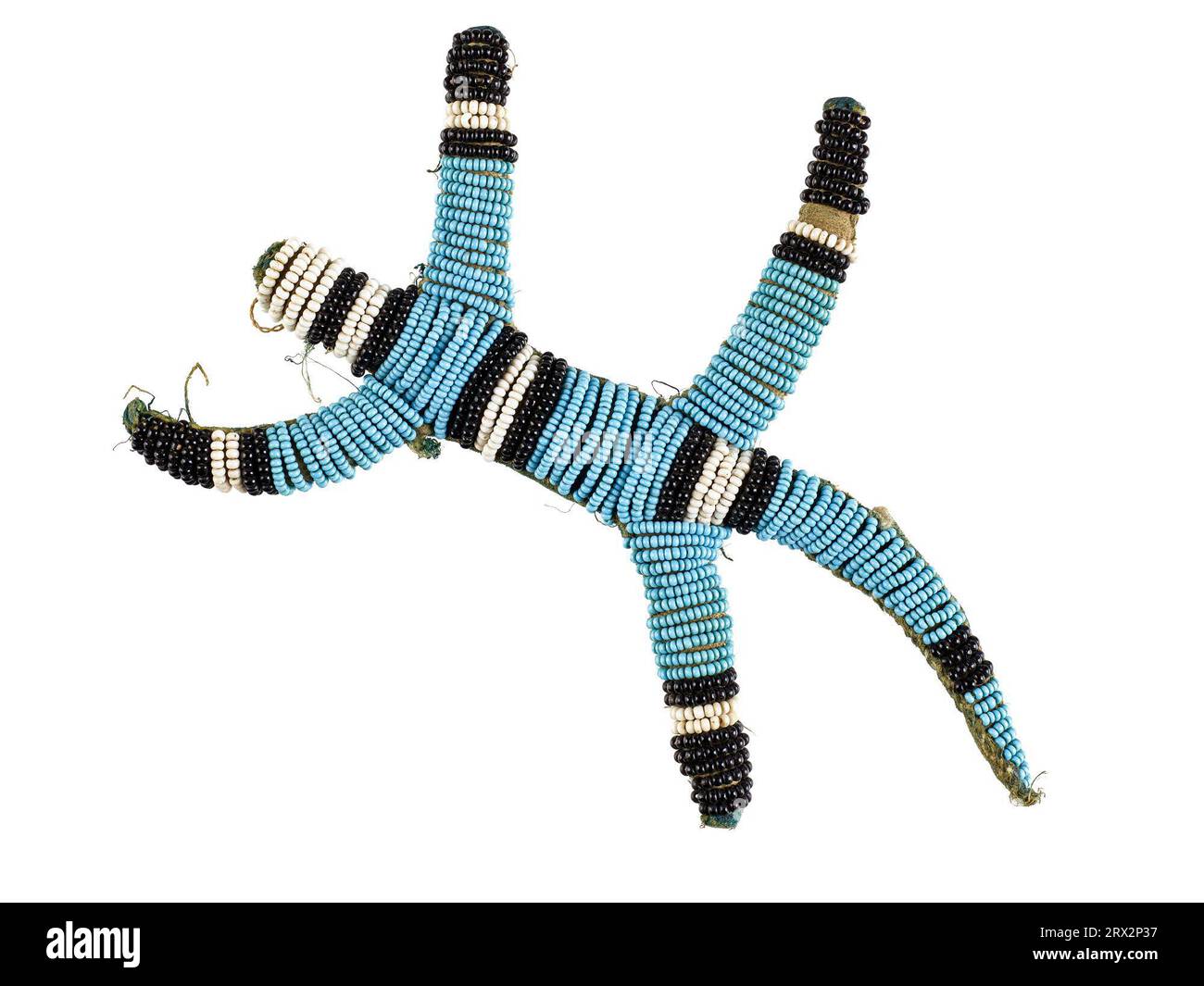 Beadwork, lucertola. Fascino ombelicale e souvenir indiani delle pianure presentati a Ulysses S. Grant, anni '1870 PL.308316.003. Foto Stock