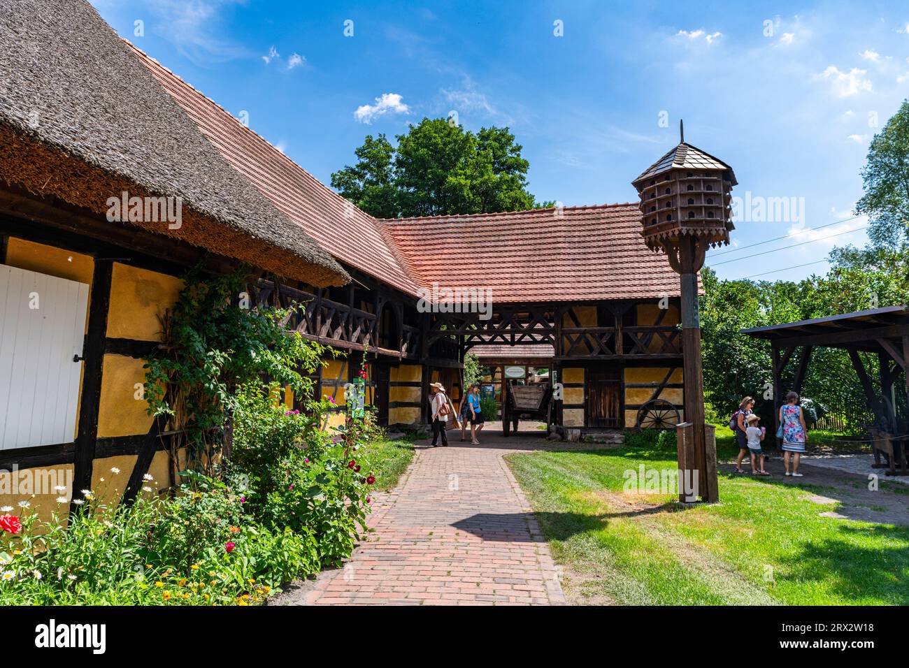 Museo all'aperto di Lehde, riserva della biosfera dell'UNESCO, foresta di Sprea, Brandeburgo, Germania, Europa Foto Stock