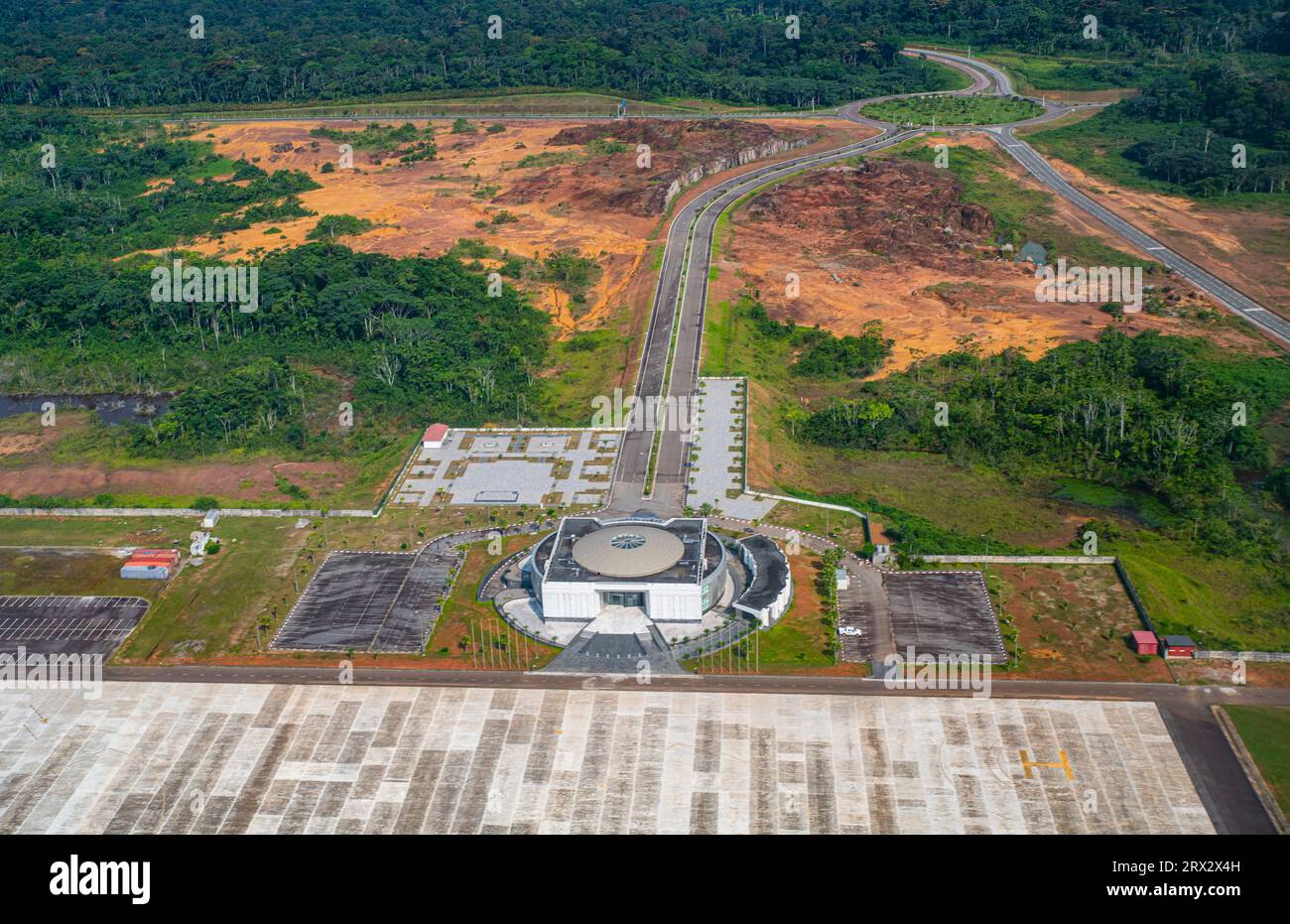 Aeroporto di Mengomeyen, Ciudad de la Paz, Rio Muni, Guinea Equatoriale, Africa Foto Stock