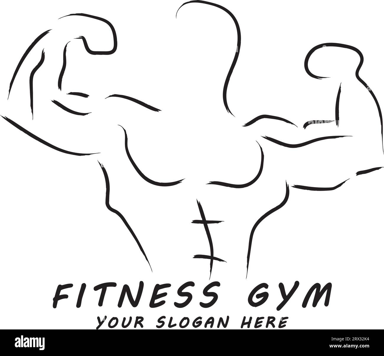 Logo PALESTRA, fitness, logo vettoriale Illustrazione Vettoriale