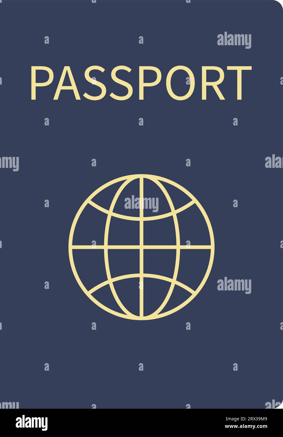 Passaporto internazionale blu, viaggio in un altro paese illustrazione stock Illustrazione Vettoriale