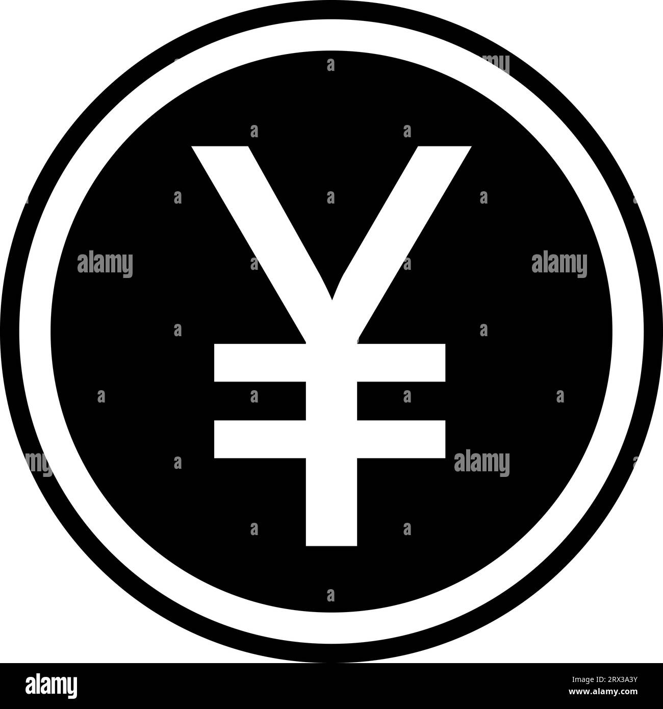 Simbolo icona yuan cinese, Yen giapponese valuta Yuan cinese Illustrazione Vettoriale