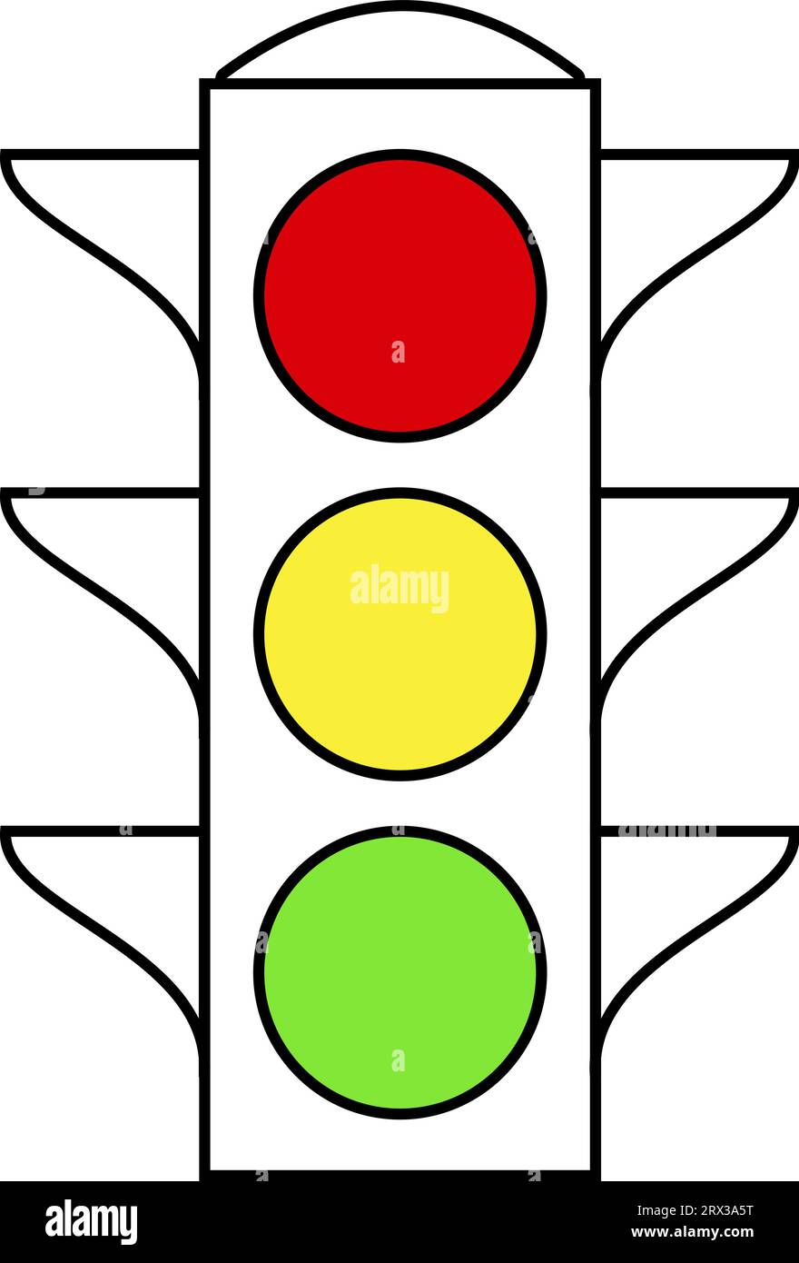 Icone dell'interfaccia semaforo rosso, giallo verde sì, no Illustrazione Vettoriale
