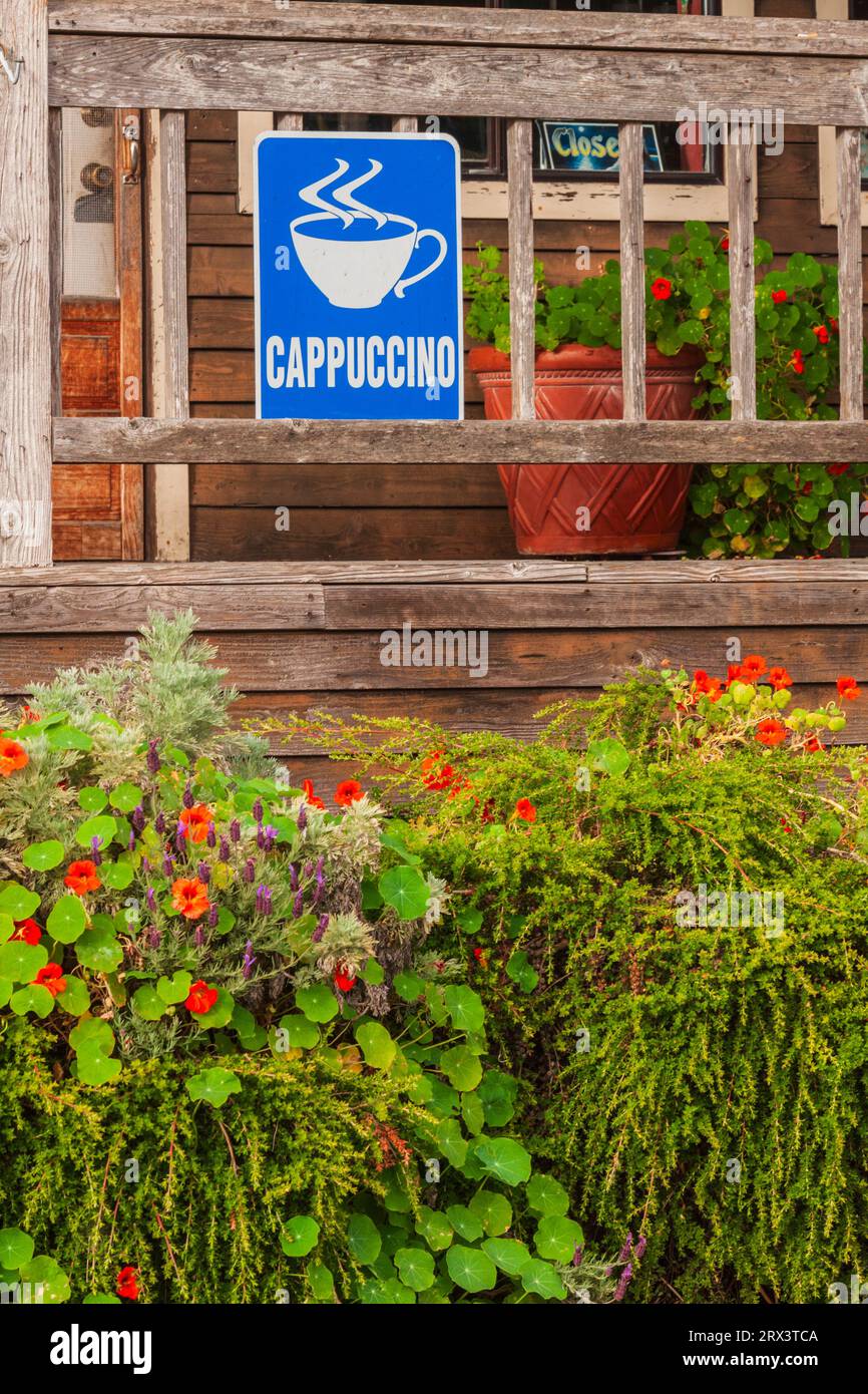Cartello al molo della Point area a Point Arena Cove, Point Arena, California. Foto Stock