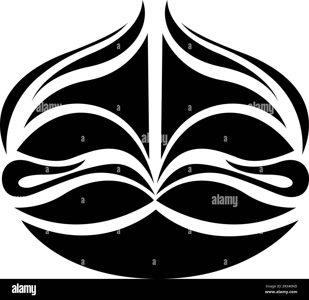 Tatuaggio nero cipolla, illustrazione tatuaggio, vettore su sfondo bianco. Illustrazione Vettoriale