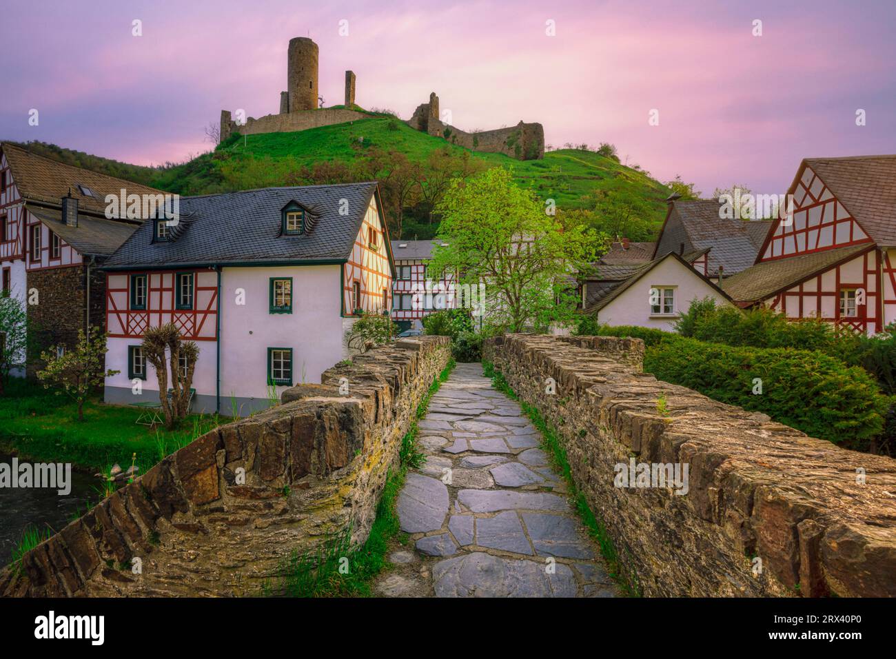 Monreal, Eifel, Renania-Palatinato, fiume Mosella, Germania Foto Stock