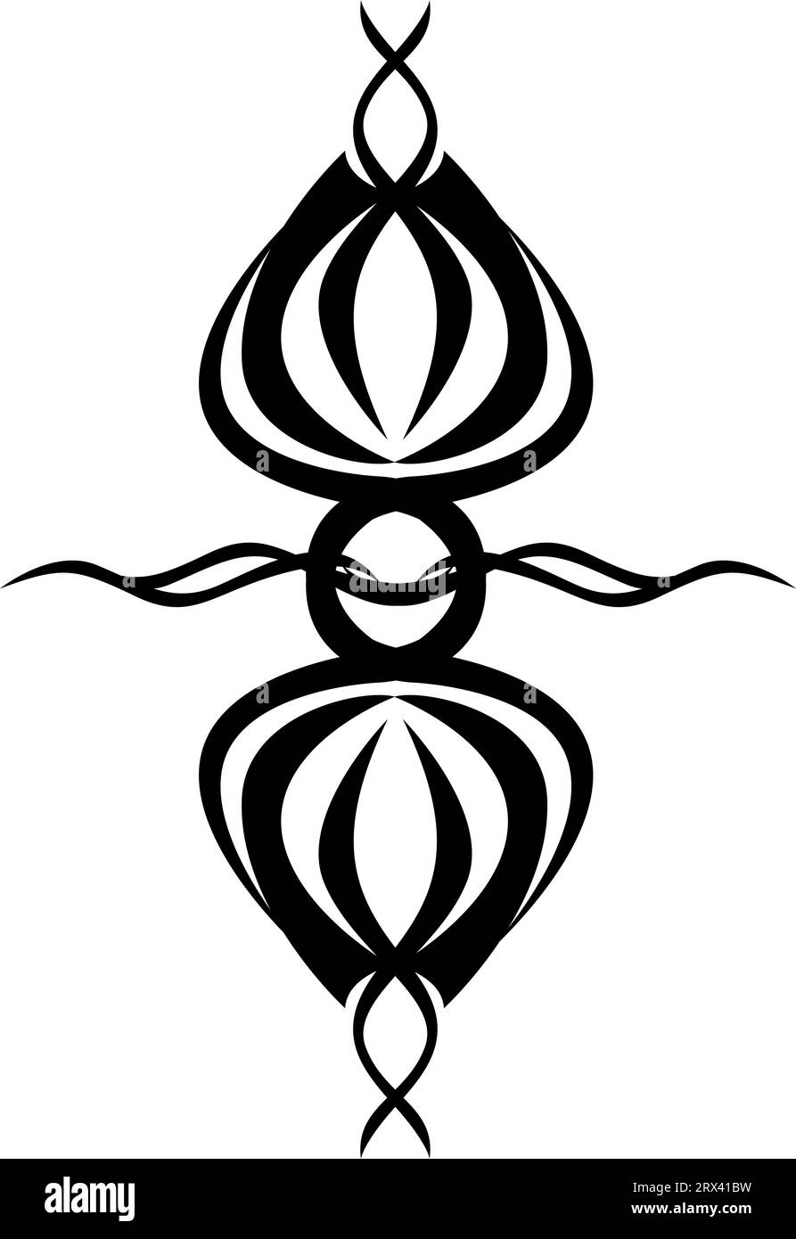 Tulipani tatuaggio floreale, illustrazione tatuaggio, vettore su sfondo bianco. Illustrazione Vettoriale