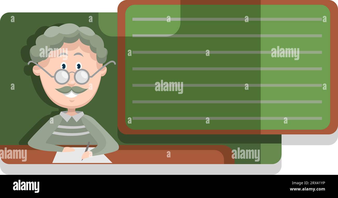 Insegnamento degli insegnanti, illustrazione, vettore su sfondo bianco. Illustrazione Vettoriale