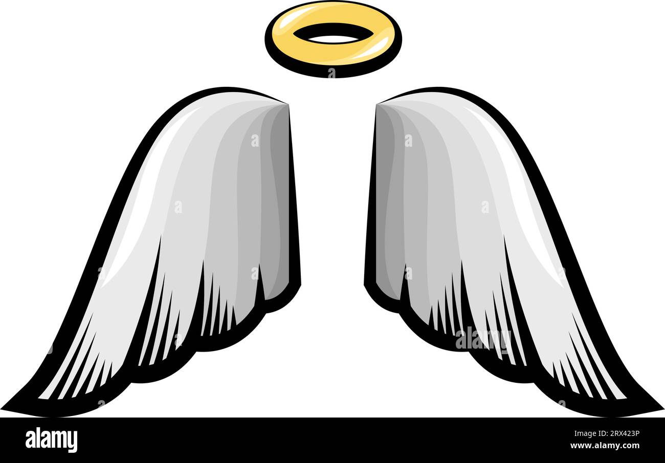 Angel Wings Tattoo , illustrazione, vettore su sfondo bianco. Illustrazione Vettoriale