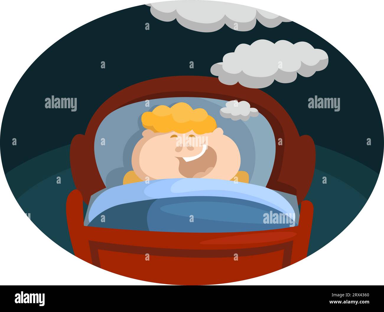 Sogni d'oro, illustrazione, vettore su sfondo bianco. Illustrazione Vettoriale