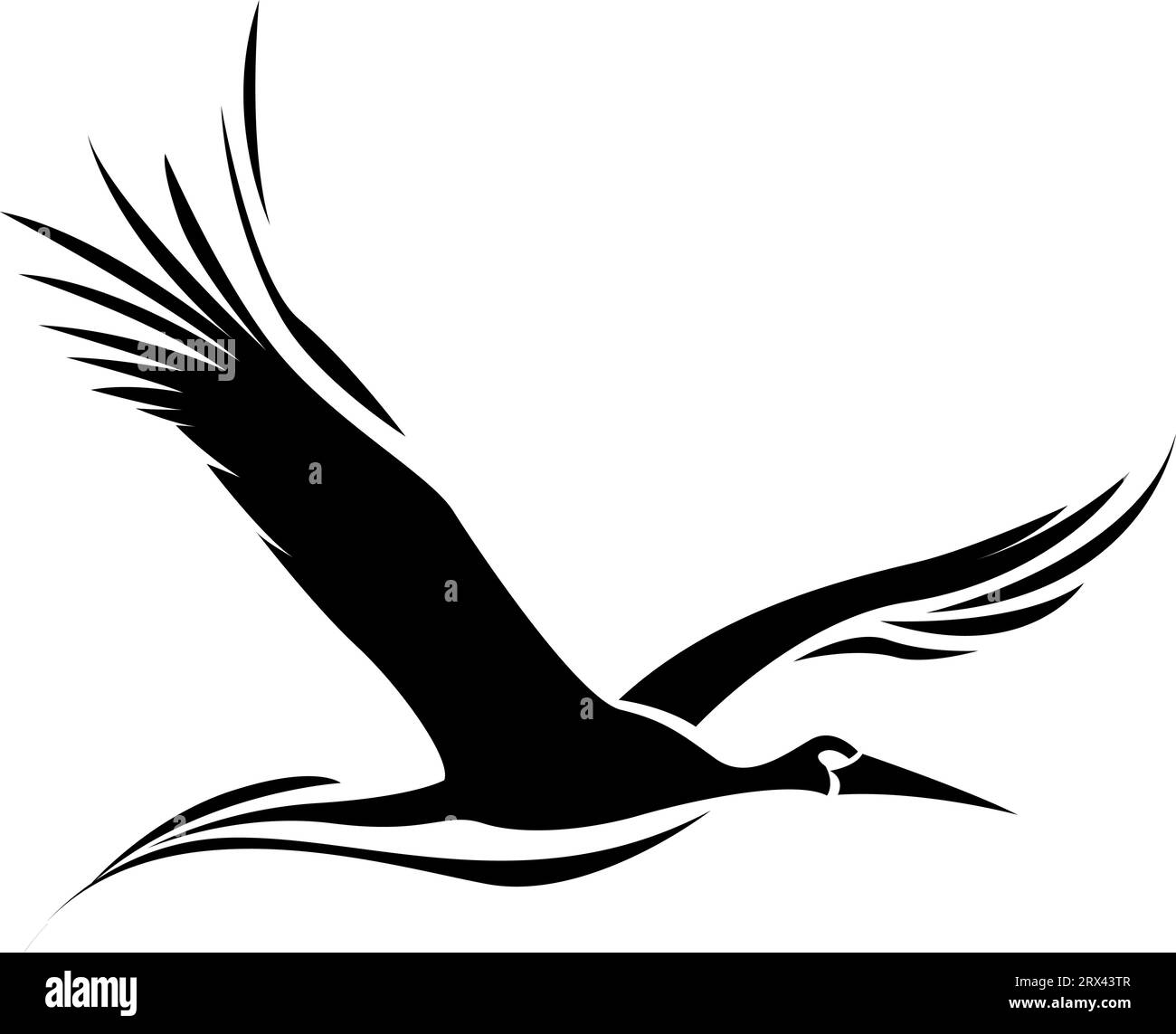 Tatuaggio volante di uccelli, illustrazione del tatuaggio, vettore su sfondo bianco. Illustrazione Vettoriale