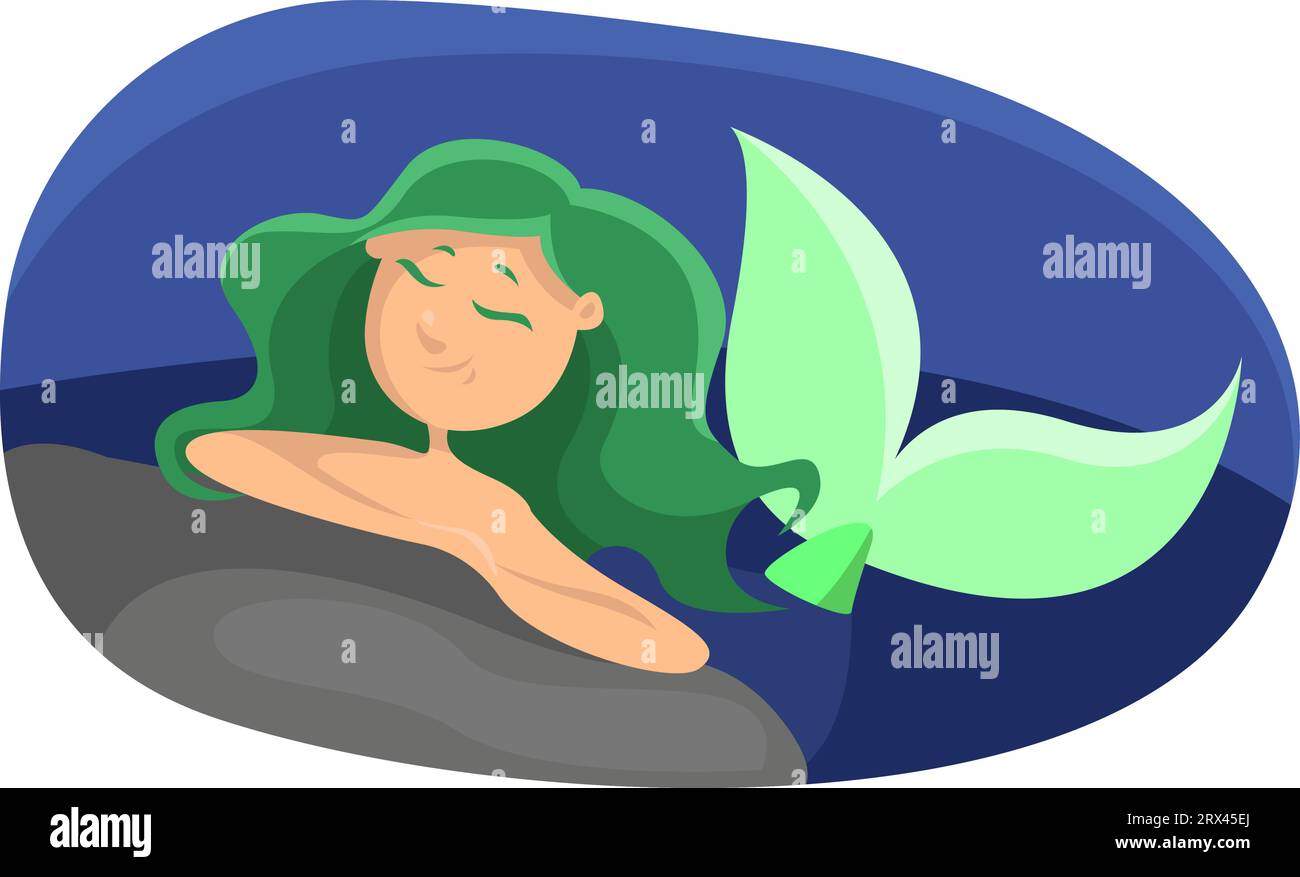 Ninfa d'acqua, illustrazione, vettore su sfondo bianco. Illustrazione Vettoriale