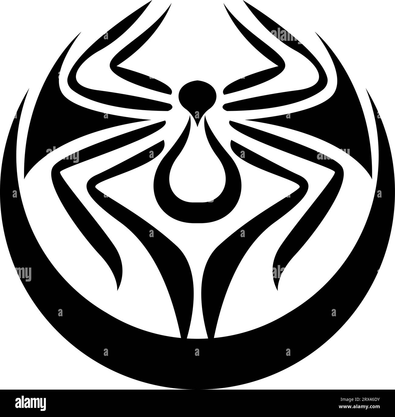 Tatuaggio del ragno nero, illustrazione del tatuaggio, vettore su sfondo bianco. Illustrazione Vettoriale