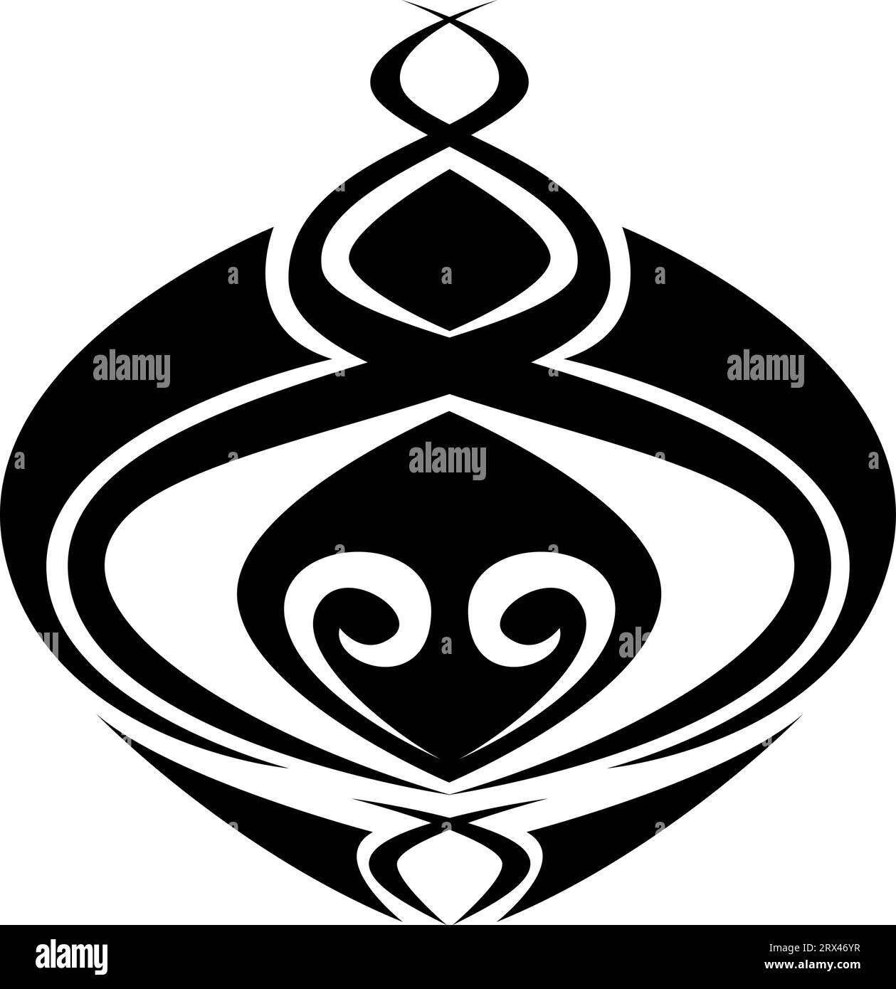 Tatuaggio ornamento, illustrazione tatuaggio, vettore su sfondo bianco. Illustrazione Vettoriale