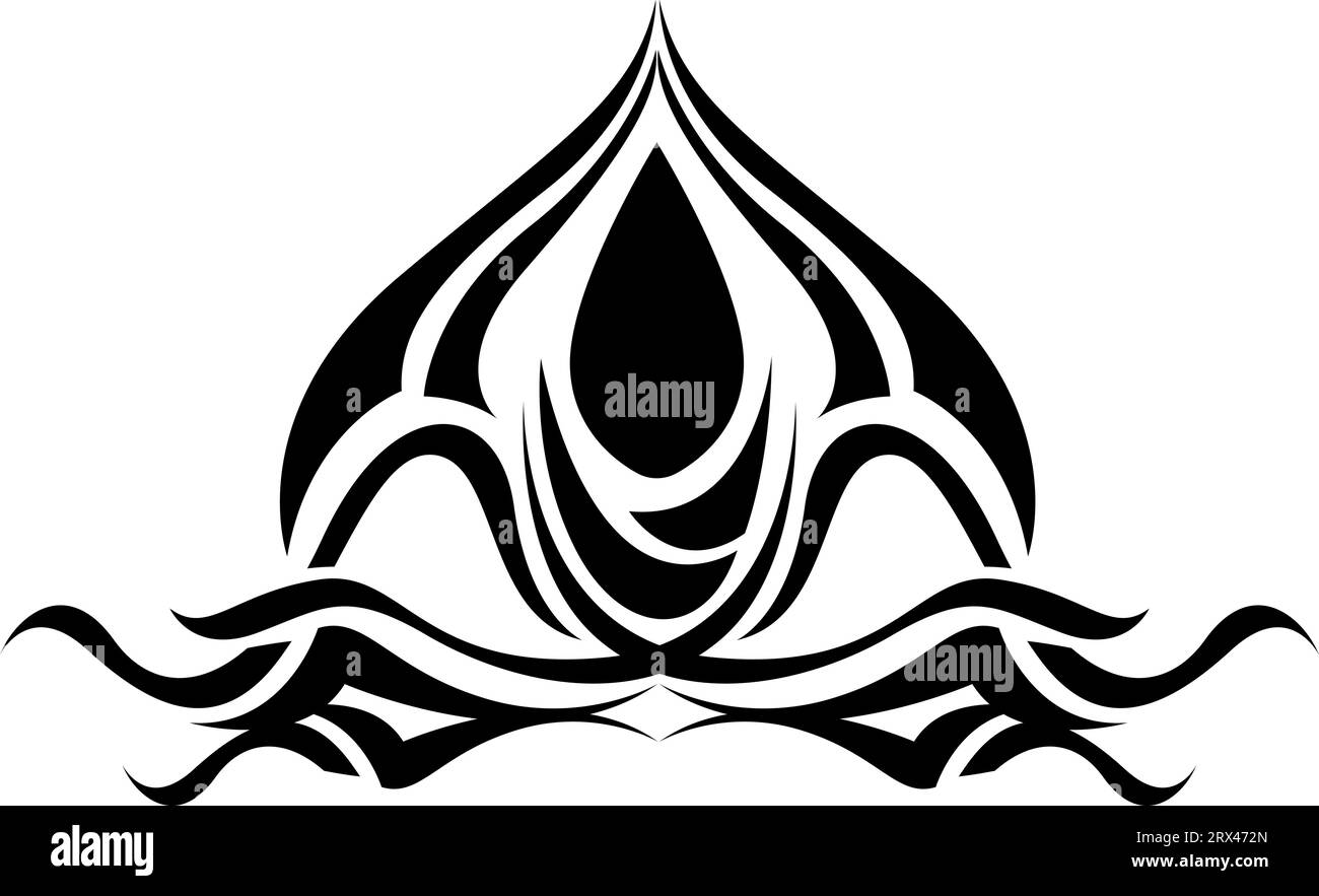 Tatuaggio a cipolla nera, illustrazione del tatuaggio, vettore su sfondo bianco. Illustrazione Vettoriale