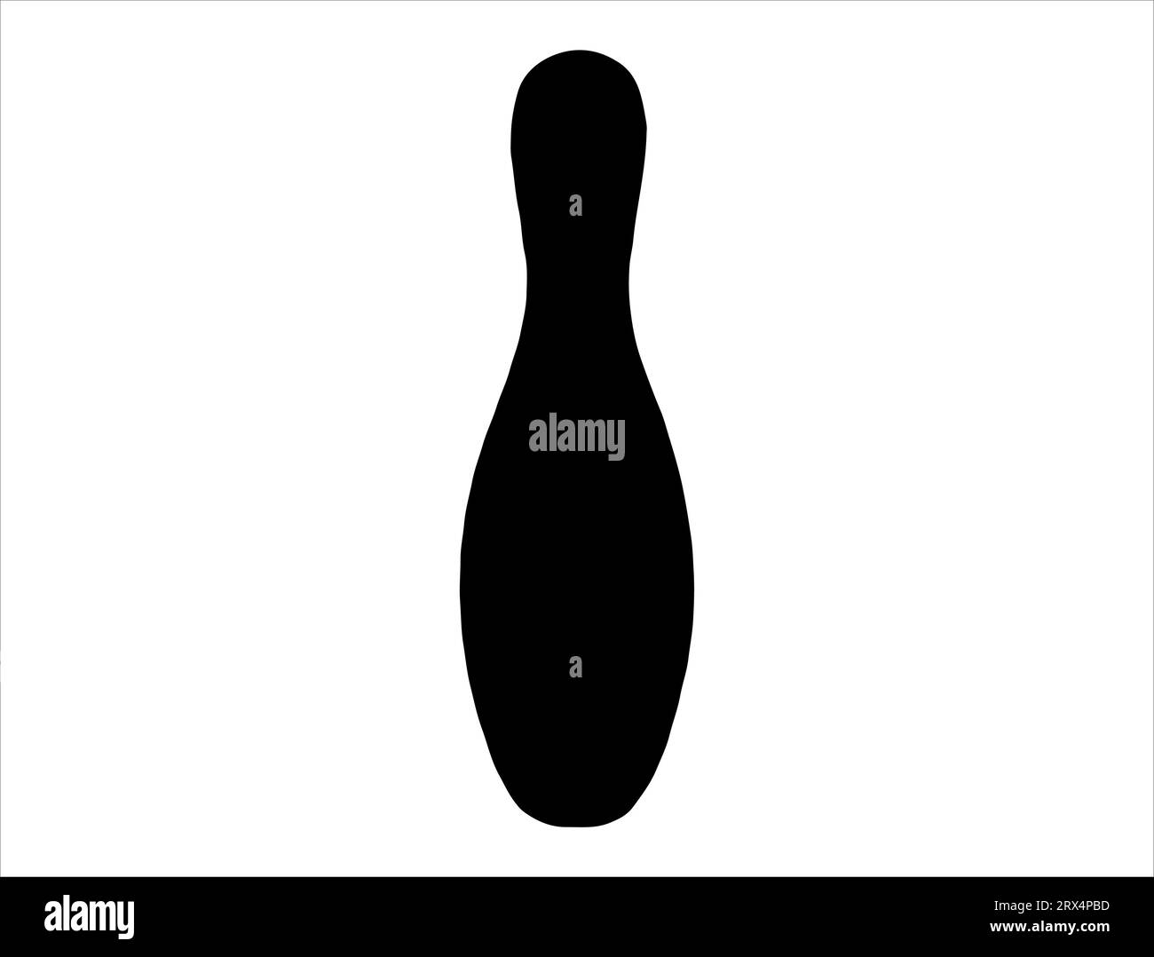 Sfondo bianco vettoriale silhouette della spilla da bowling Illustrazione Vettoriale