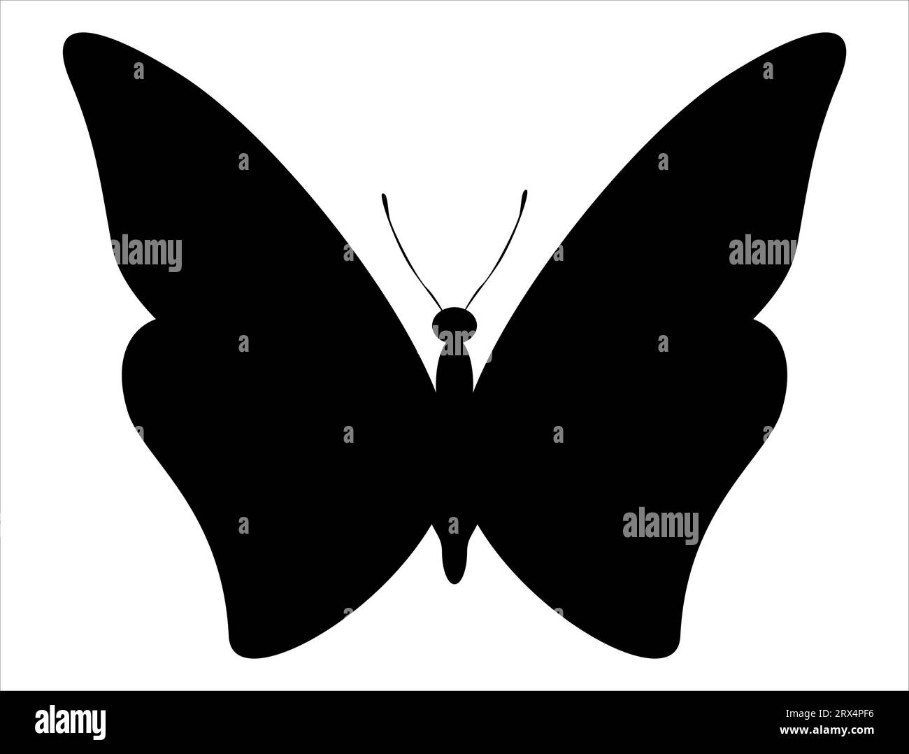 Silhouette a farfalla grafica vettoriale sfondo bianco Illustrazione Vettoriale