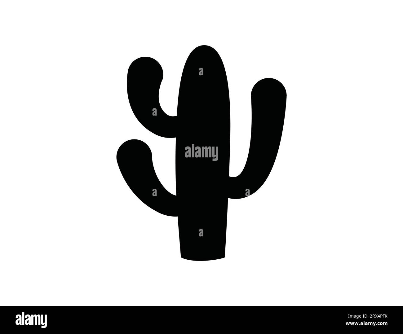 Cactus silhouette grafica vettoriale sfondo bianco Illustrazione Vettoriale
