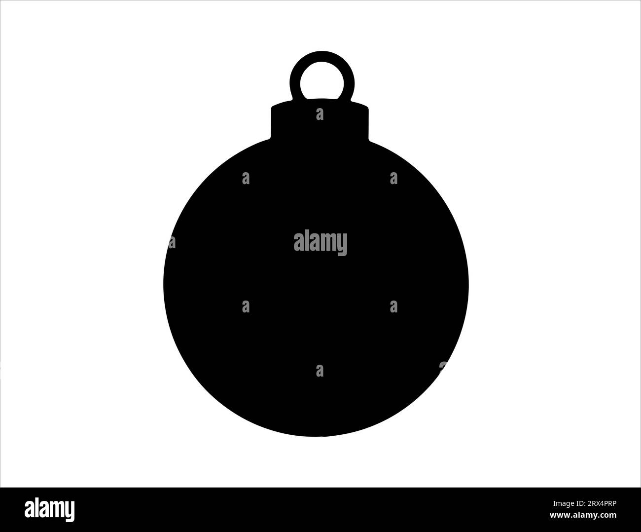 Ornamento natalizio silhouette vettoriale sfondo bianco Illustrazione Vettoriale