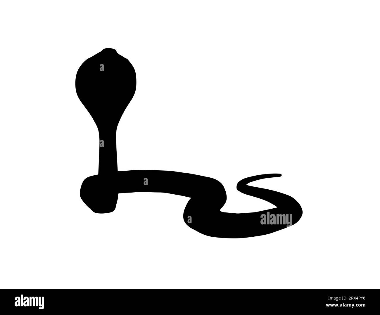 Cobra Snake silhouette Vector art sfondo bianco Illustrazione Vettoriale