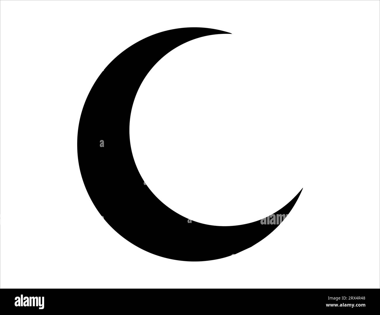 Sfondo bianco vettoriale con silhouette luna a mezzaluna Illustrazione Vettoriale