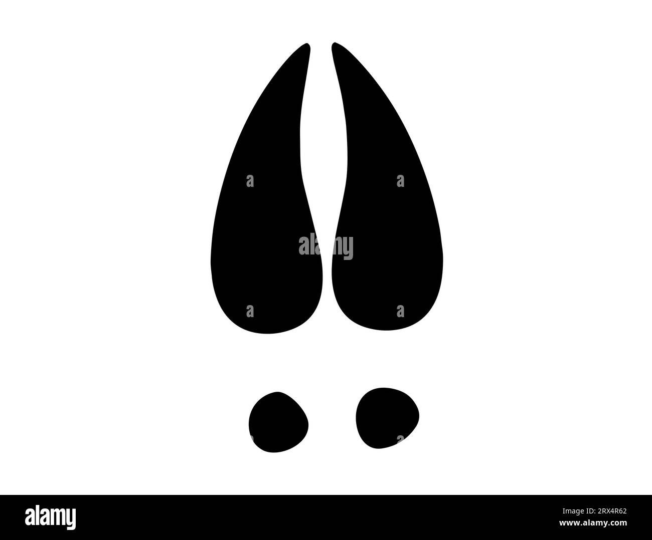Sfondo bianco della silhouette dello zoccolo di cervo con grafica vettoriale Illustrazione Vettoriale