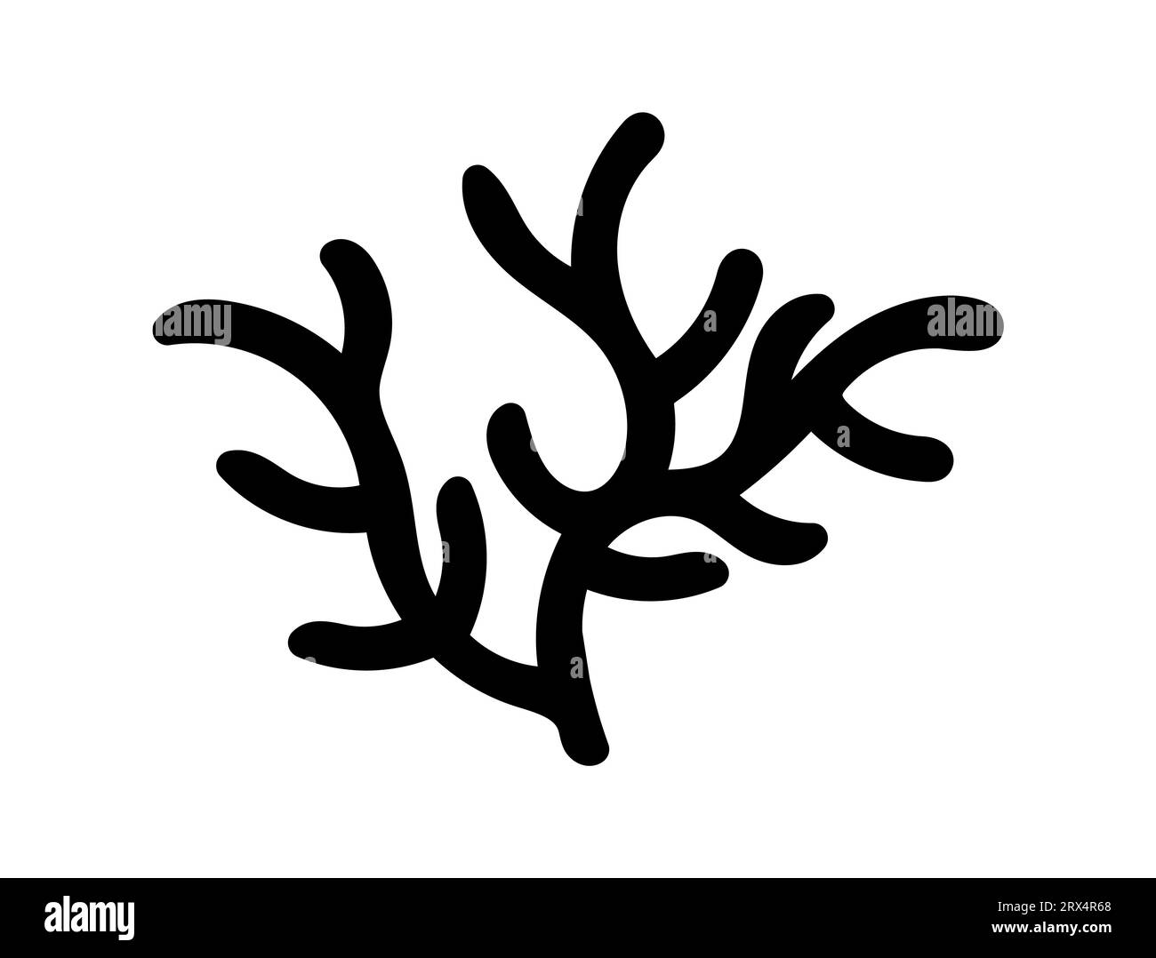 Silhouette corallina grafica vettoriale sfondo bianco Illustrazione Vettoriale