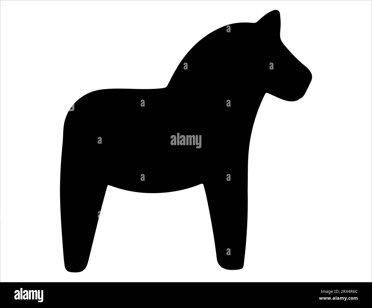 Dala Horse silhouette Vector art sfondo bianco Illustrazione Vettoriale
