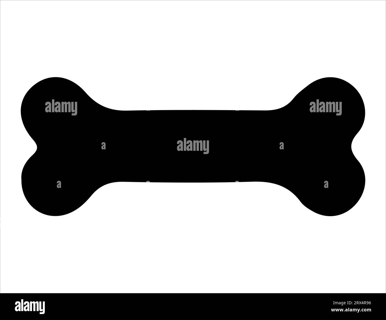 Sfondo bianco con silhouette a ossa di cane Illustrazione Vettoriale