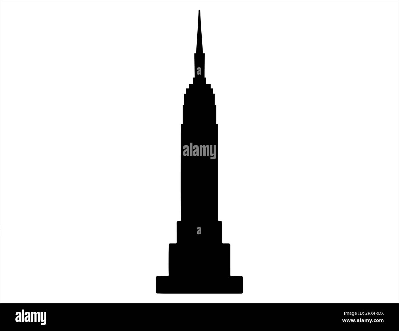 Empire State Building silhouette arte vettoriale Illustrazione Vettoriale