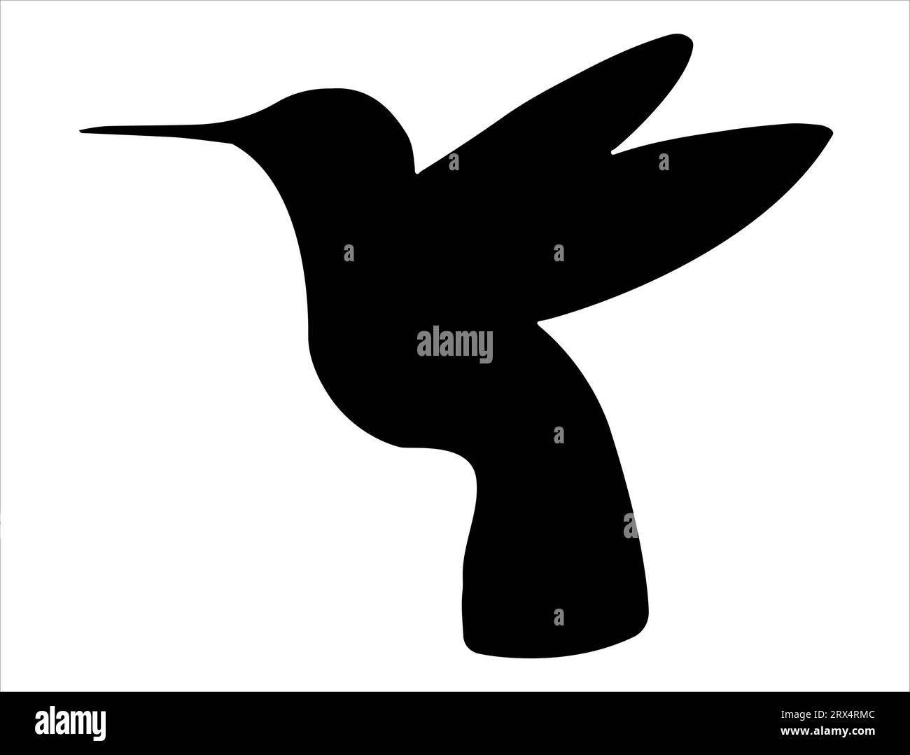Silhouette Hummingbird grafica vettoriale sfondo bianco Illustrazione Vettoriale