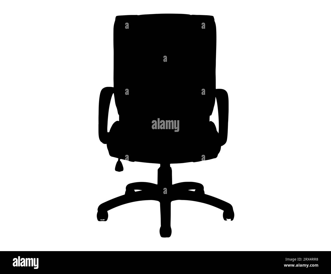 Sedia da ufficio silhouette Vector art con sfondo bianco Illustrazione Vettoriale