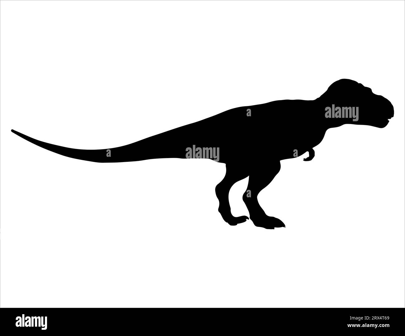 T rex silhouette Vector ART sfondo bianco Illustrazione Vettoriale