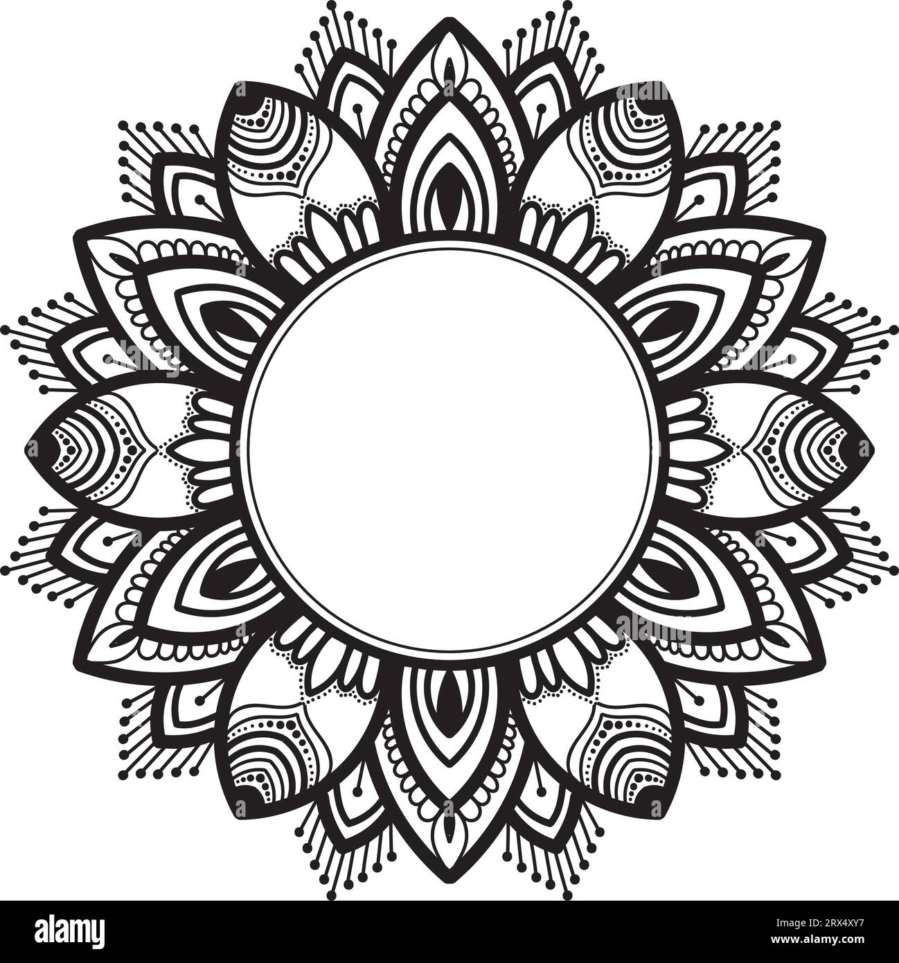 Design floreale Mandala con motivo geometrico Illustrazione Vettoriale