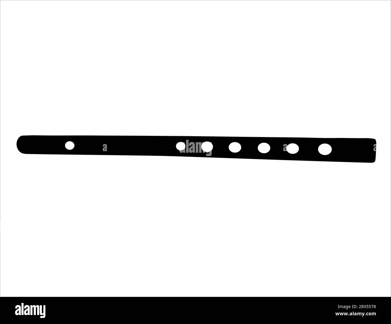 Silhouette flauto grafica vettoriale sfondo bianco Illustrazione Vettoriale