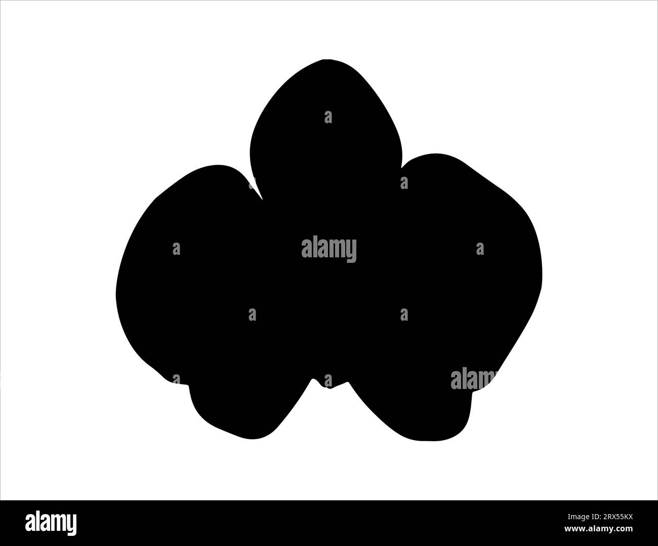 Silhouette a fiori orchidee con sfondo bianco vettoriale Illustrazione Vettoriale