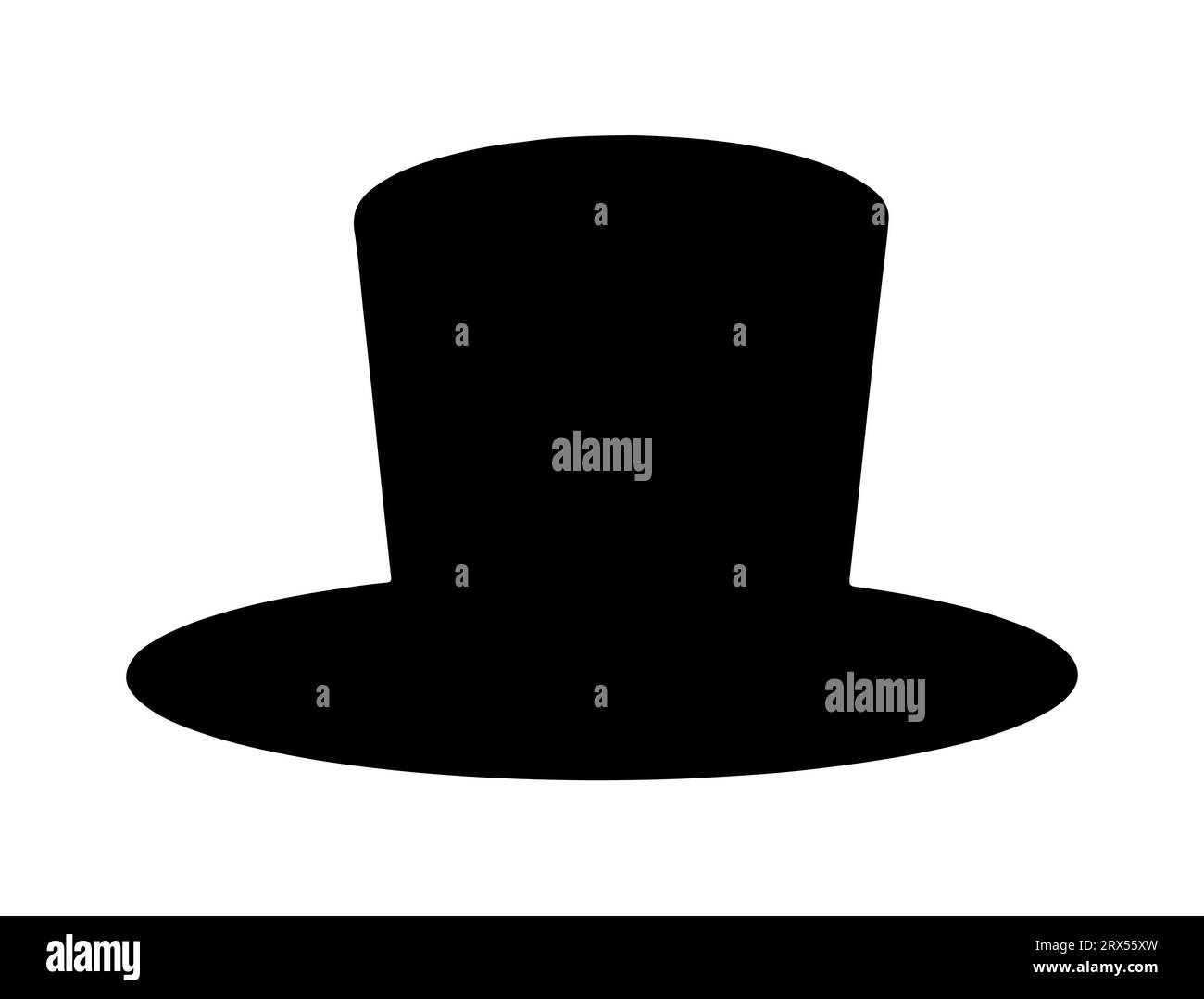 Cappello magico con silhouette vettoriale sfondo bianco Illustrazione Vettoriale