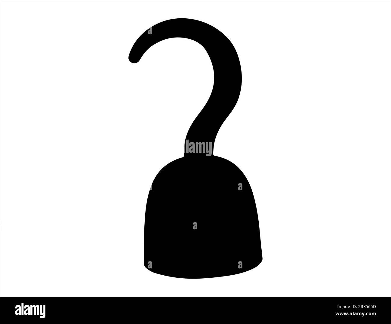 Sfondo bianco con silhouette a gancio per pirati Illustrazione Vettoriale