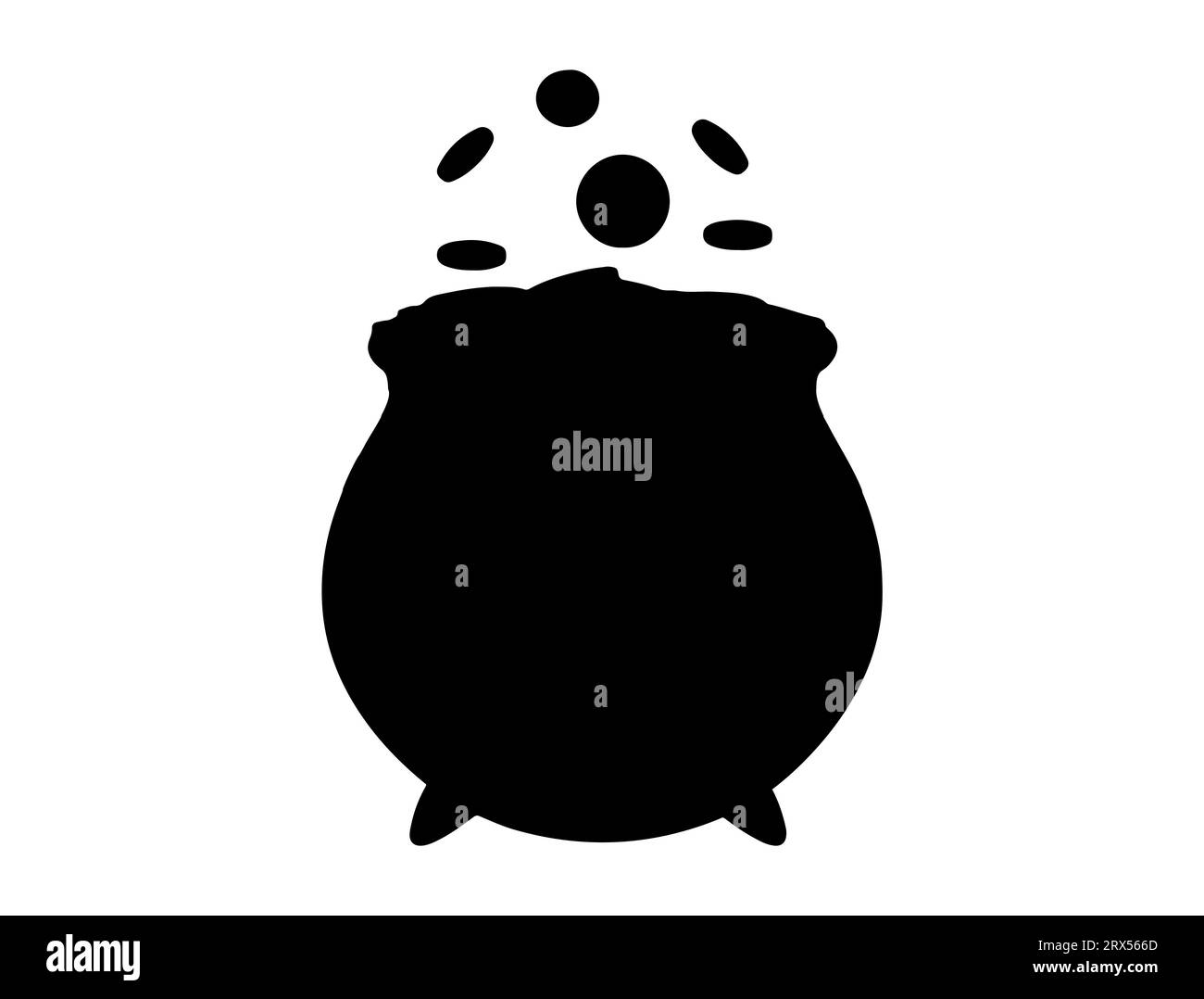 Vaso di oro silhouette vettoriale con sfondo bianco Illustrazione Vettoriale