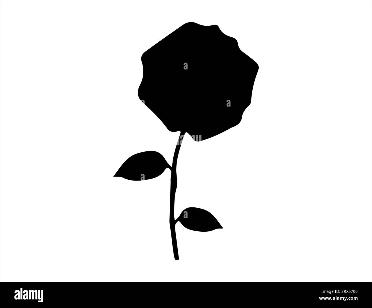 Silhouette a fiori di rosa con sfondo bianco vettoriale Illustrazione Vettoriale