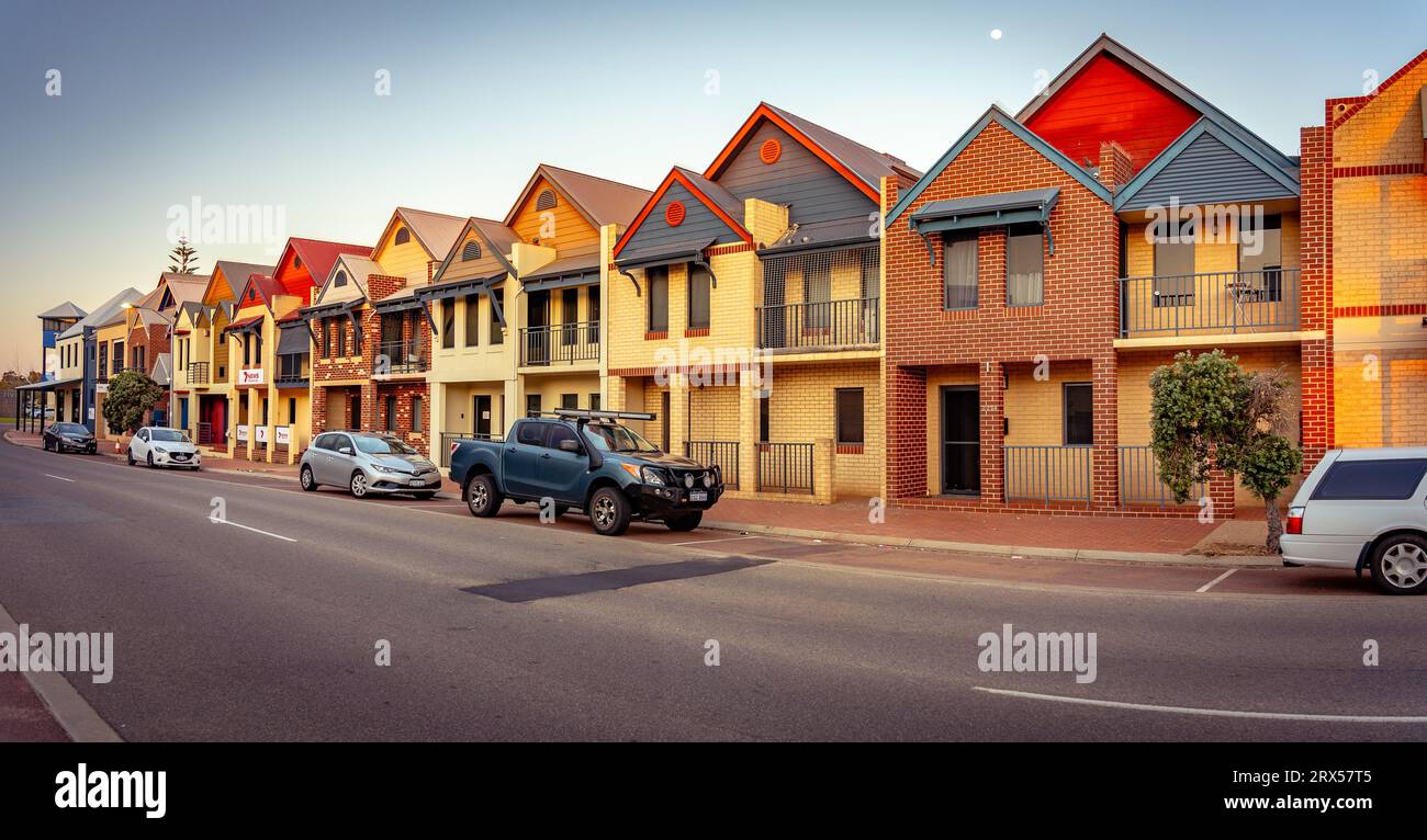 Geraldton, Washington, Australia - splendide case lungo la Foreshore Drive Foto Stock