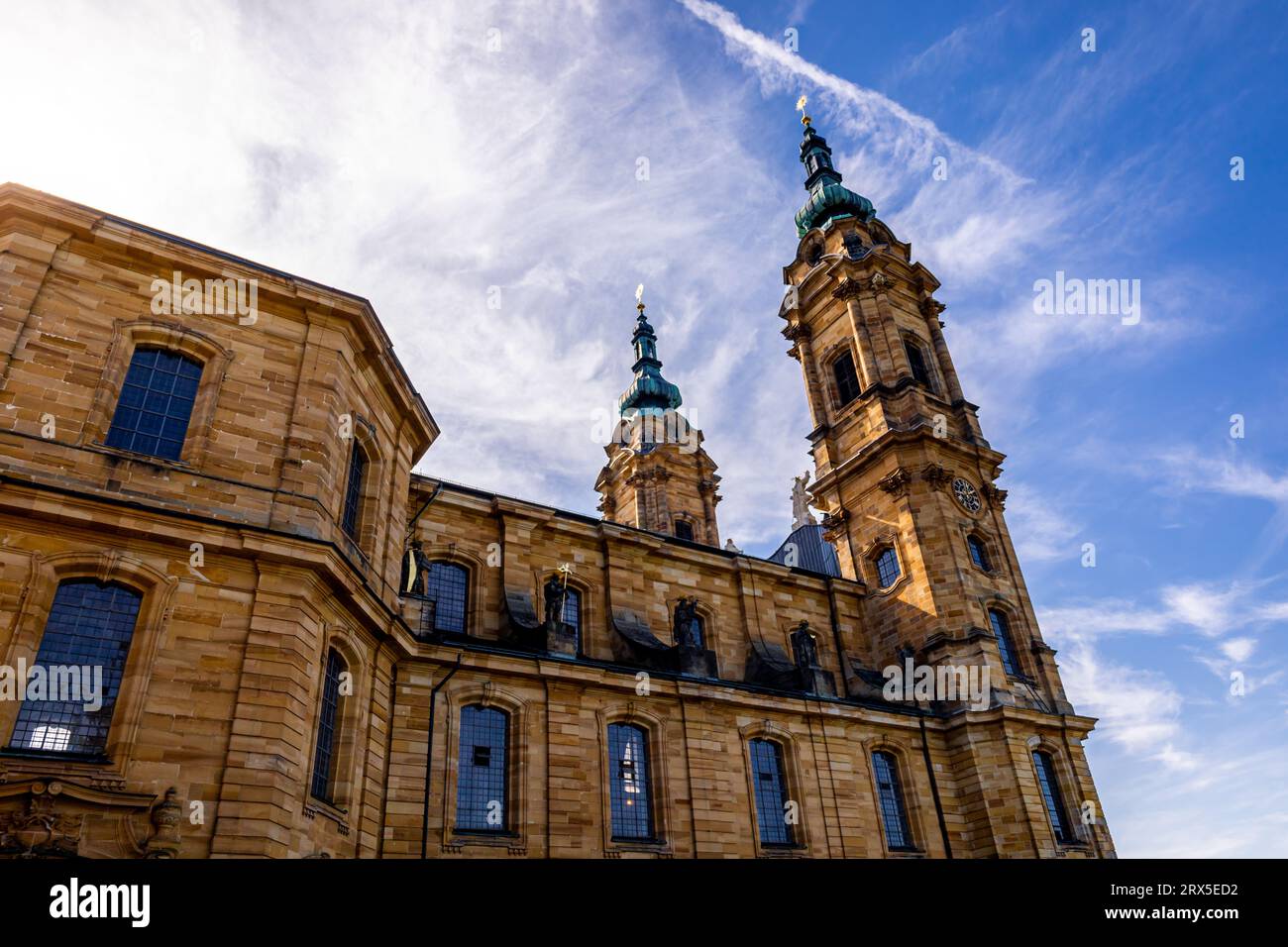 Escursione in tarda estate attraverso la campagna dell'alta Franconia vicino a Bad Staffelstein - Baviera - Germania Foto Stock