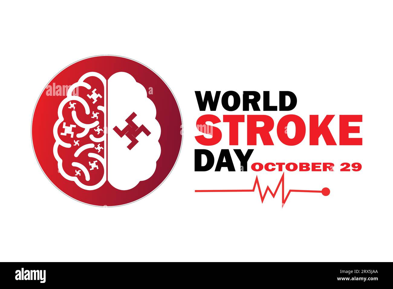 World Stroke Day. Concetto di salute. Ottobre 29. Modello per sfondo, banner, scheda, poster con iscrizione di testo. Illustrazione vettoriale Illustrazione Vettoriale